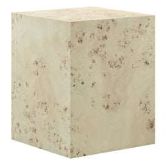 Cosmos Bleached 16" Square Burl Wood Side Table - Ornate Home