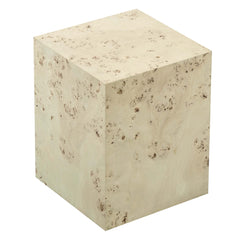 Cosmos Bleached 16" Square Burl Wood Side Table - Ornate Home