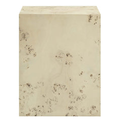 Cosmos Bleached 16" Square Burl Wood Side Table - Ornate Home