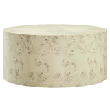 Cosmos Bleached 35" Round Burl Wood Coffee Table - Ornate Home