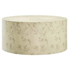 Cosmos Bleached 35" Round Burl Wood Coffee Table - Ornate Home