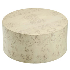 Cosmos Bleached 35" Round Burl Wood Coffee Table - Ornate Home