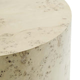 Cosmos Bleached 35" Round Burl Wood Coffee Table - Ornate Home