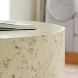 Cosmos Bleached 35" Round Burl Wood Coffee Table - Ornate Home