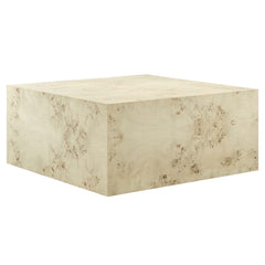 Cosmos Bleached 36" Square Burl Wood Coffee Table - Ornate Home