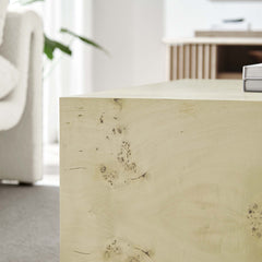 Cosmos Bleached 36" Square Burl Wood Coffee Table - Ornate Home