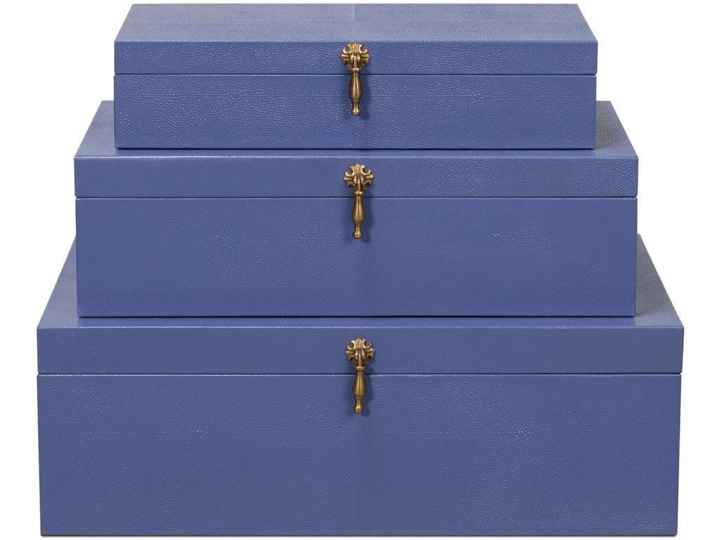 Cosmos Blue Nesting Boxes (Set of 3) - Ornate Home