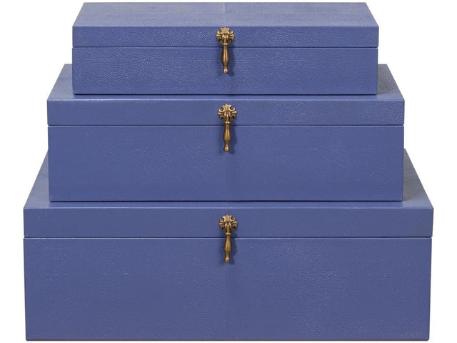 Cosmos Blue Nesting Boxes (Set of 3) - Ornate Home