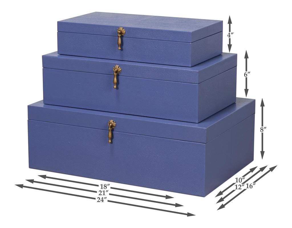 Cosmos Blue Nesting Boxes (Set of 3) - Ornate Home