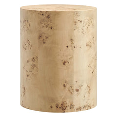 Cosmos Natural 16" Round Burl Wood Side Table - Ornate Home