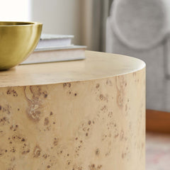 Cosmos Natural 35" Round Burl Wood Coffee Table - Ornate Home