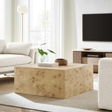 Cosmos Natural 36" Square Burl Wood Coffee Table - Ornate Home