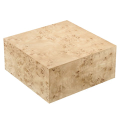 Cosmos Natural 36" Square Burl Wood Coffee Table - Ornate Home