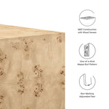 Cosmos Natural 36" Square Burl Wood Coffee Table - Ornate Home