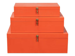 Cosmos Orange Nesting Boxes (Set of 3) - Ornate Home