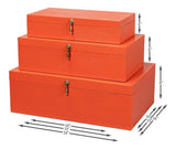 Cosmos Orange Nesting Boxes (Set of 3) - Ornate Home