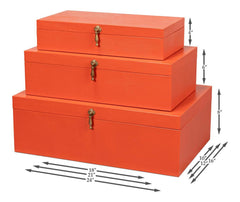 Cosmos Orange Nesting Boxes (Set of 3) - Ornate Home