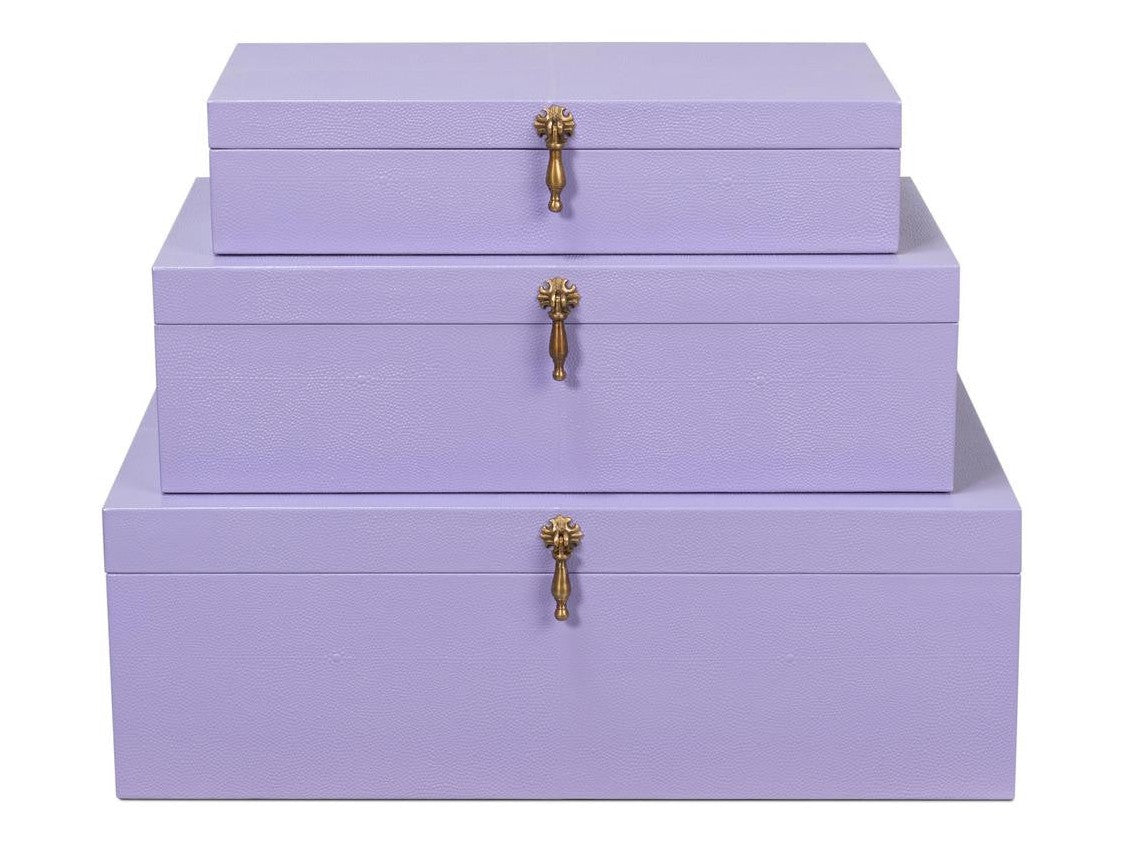 Cosmos Purple Nesting Boxes (Set of 3) - Ornate Home