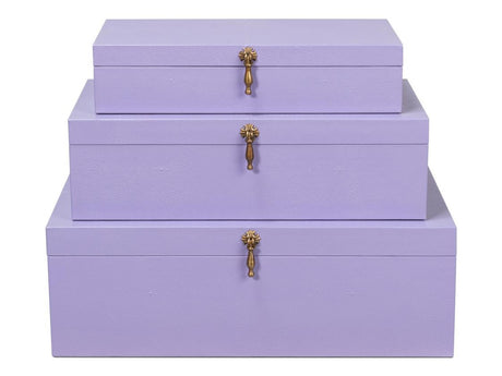 Cosmos Purple Nesting Boxes (Set of 3) - Ornate Home