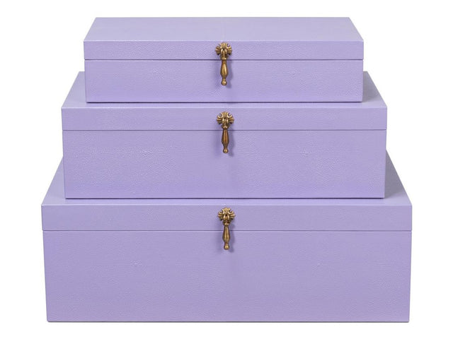 Cosmos Purple Nesting Boxes (Set of 3) - Ornate Home