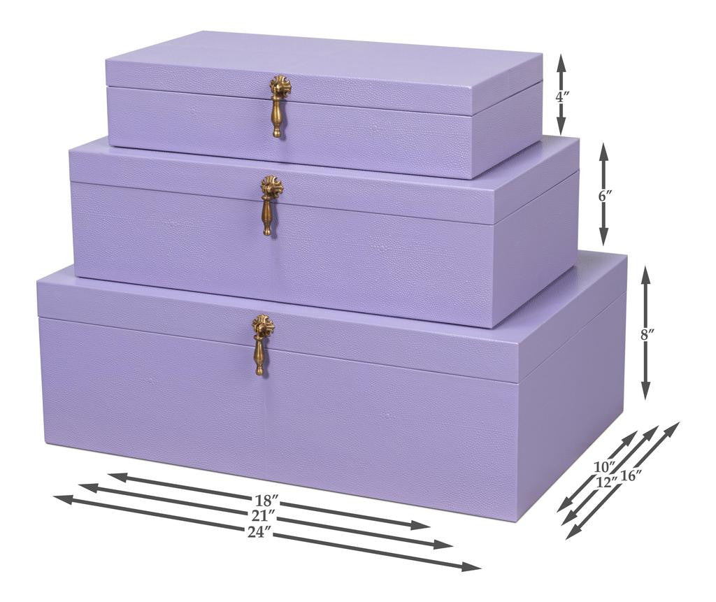 Cosmos Purple Nesting Boxes (Set of 3) - Ornate Home
