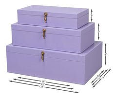 Cosmos Purple Nesting Boxes (Set of 3) - Ornate Home