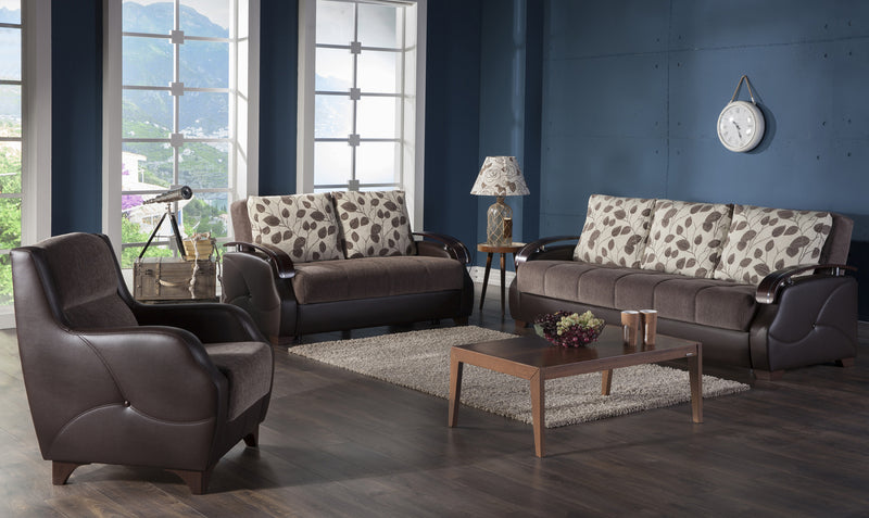 Costa Armony Brown Living Room Set / 3pc - Ornate Home