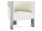 Cosway White/Cream/Grey Leather Chair - Ornate Home