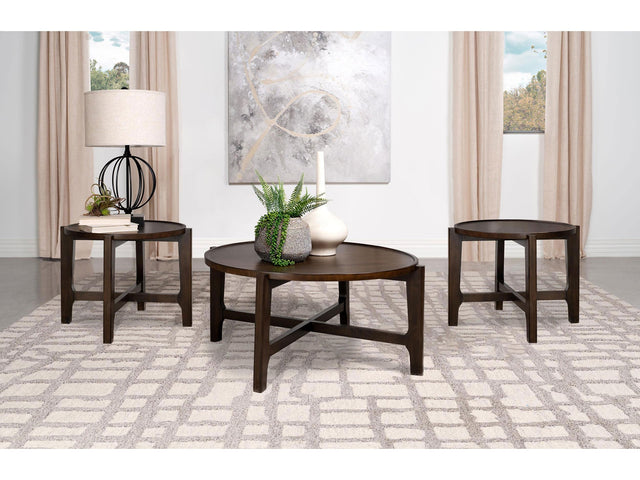Cota Dark Brown 3-piece Solid Wood Coffee and End Table Set - Ornate Home