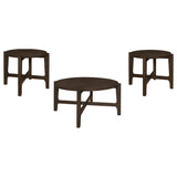 Cota Dark Brown 3-piece Solid Wood Coffee and End Table Set - Ornate Home