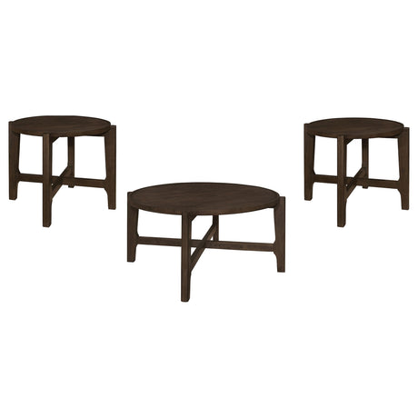 Cota Dark Brown 3-piece Solid Wood Coffee and End Table Set - Ornate Home