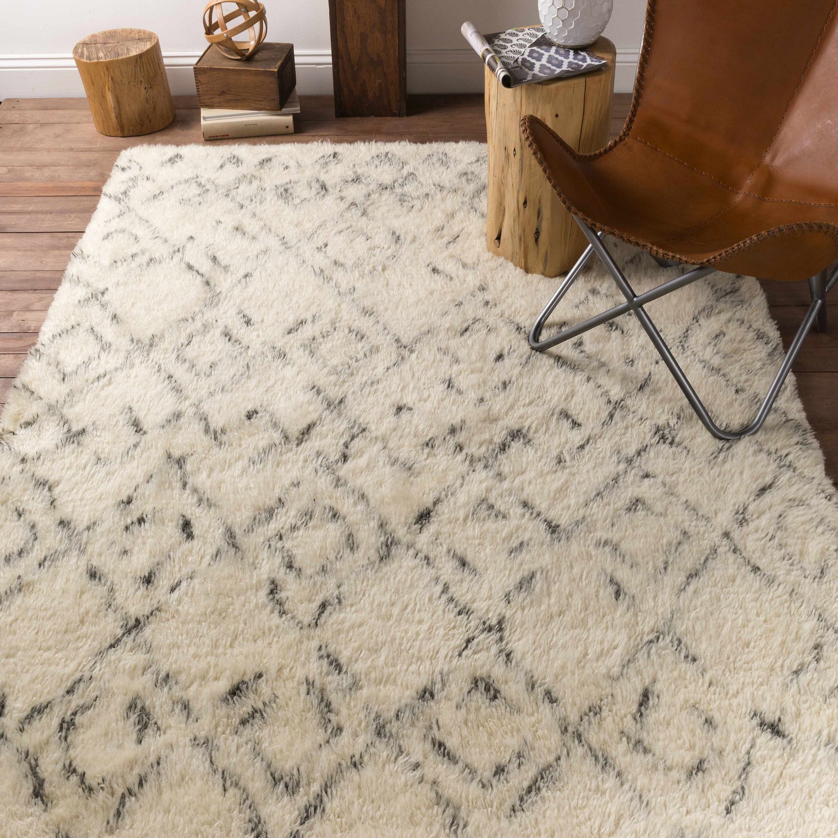 Cotgrave 2x3 Cream Trellis Small Wool Rug - Clearance - Ornate Home