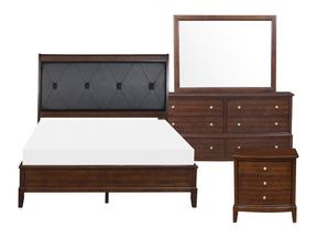Cotterill Dark Cherry/Black 4-piece Queen Bedroom Set - Ornate Home