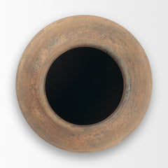 Cotto Brown Weathered Round Terracotta Vase - Ornate Home