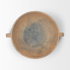 Cotto Rusty Brown Round with Handles Weathered Terracotta Decorative Bowl - Ornate Home