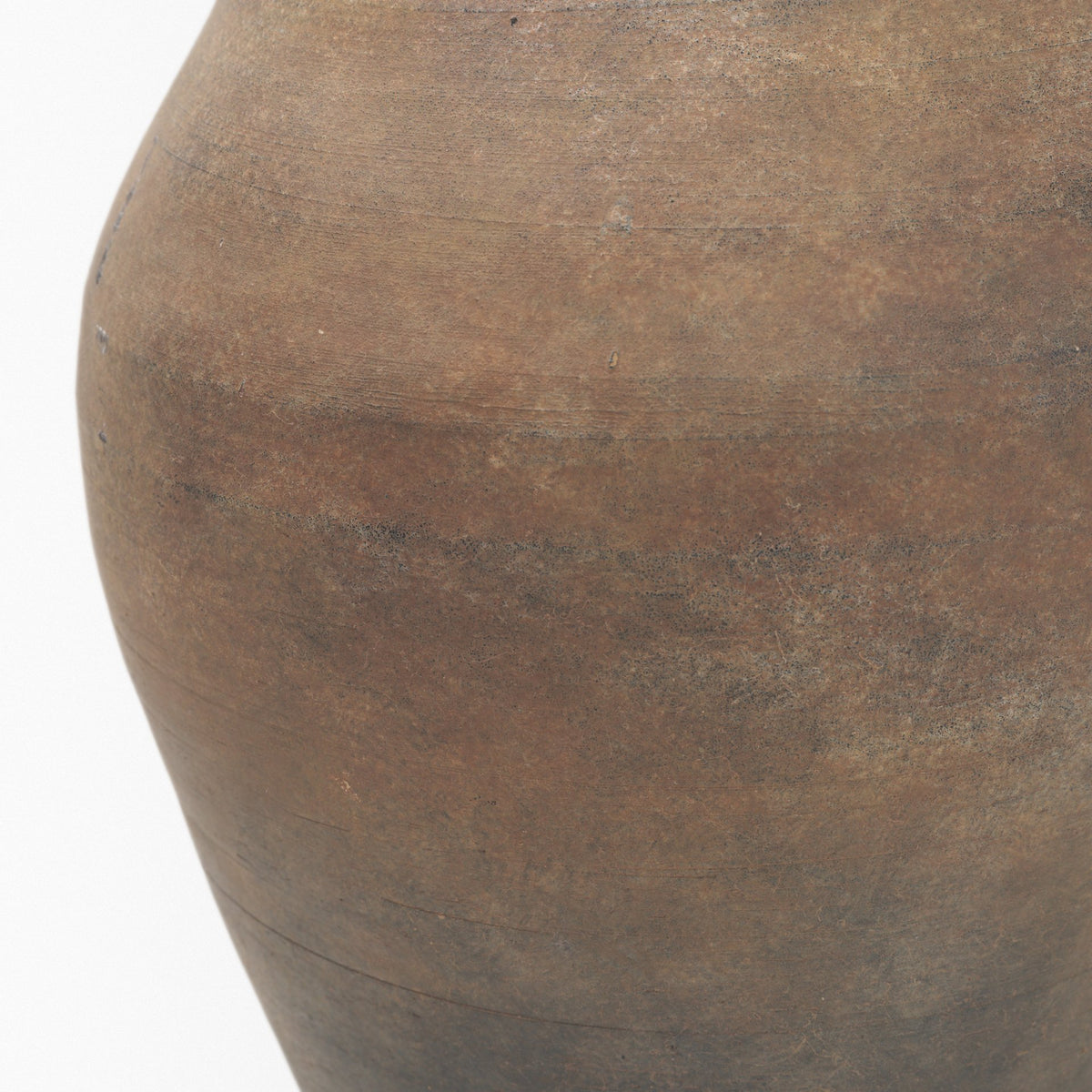 Cotto Taupe Two Tone Wide Mouth Weathered Terracotta Urn Vase - Ornate Home