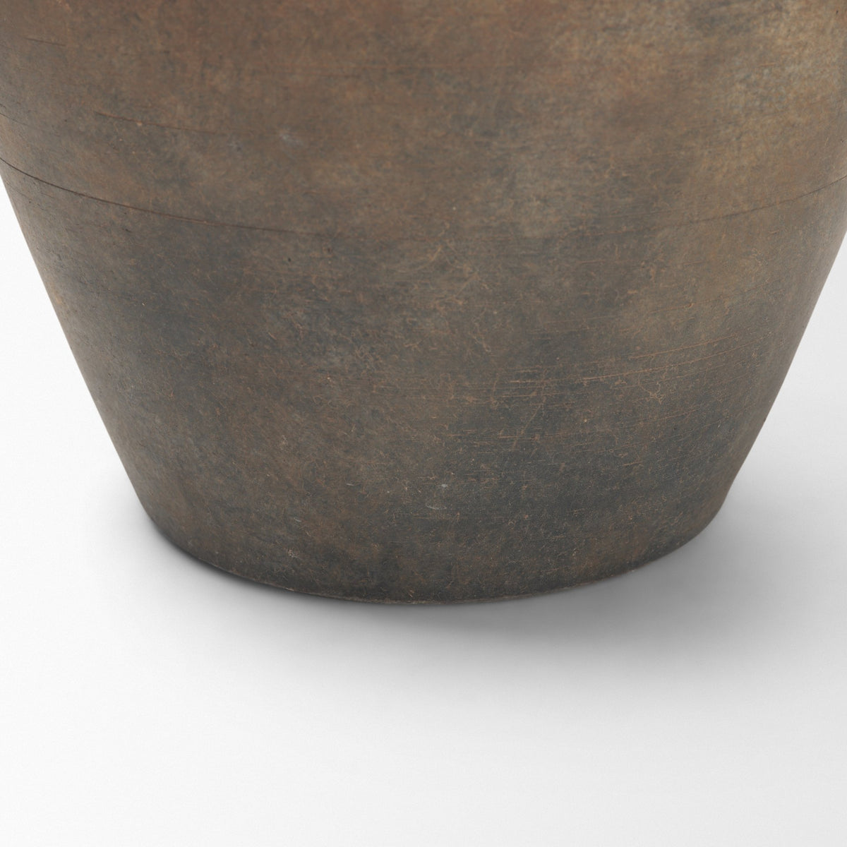 Cotto Taupe Two Tone Wide Mouth Weathered Terracotta Urn Vase - Ornate Home