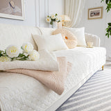 Cotton Quilted Sofa Cover, Non-Slip Couch Protector Fits Backrest, Seat & Armrest - Ornate Home