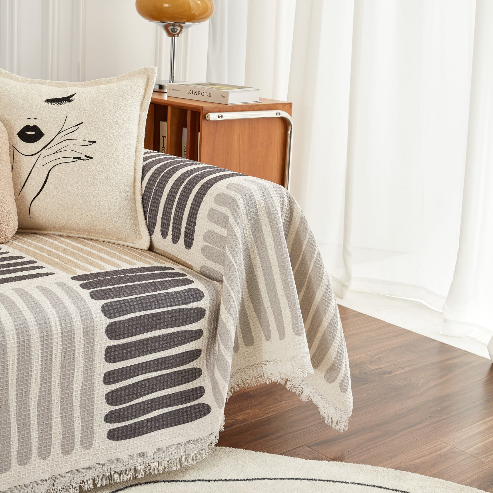 Cotton Sofa Blanket Cover, Throw Blanket Couch Protector, Extra Large Blanket to Cover Couch - Ornate Home