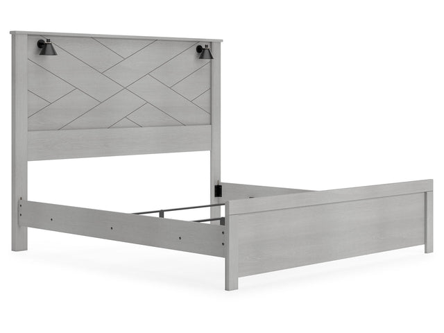 Cottonburg Light Gray/White King Panel Bed - Ornate Home
