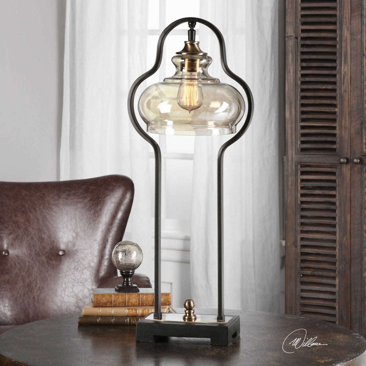 Cotulla Aged Black Desk Lamp - Ornate Home