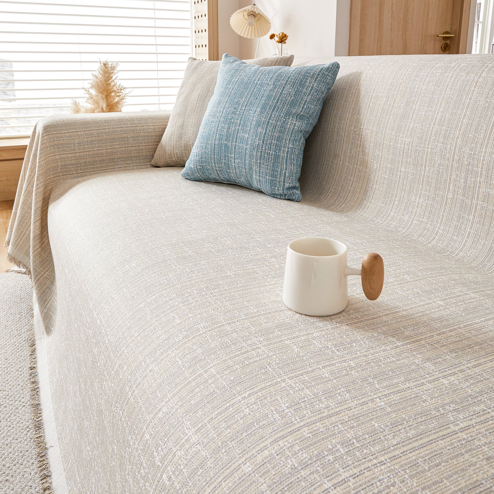 Couch Cover Blanket Couch Covers for Most Shape Sofas Washable Durable Sofa Throw Cover with Tassels - Ornate Home