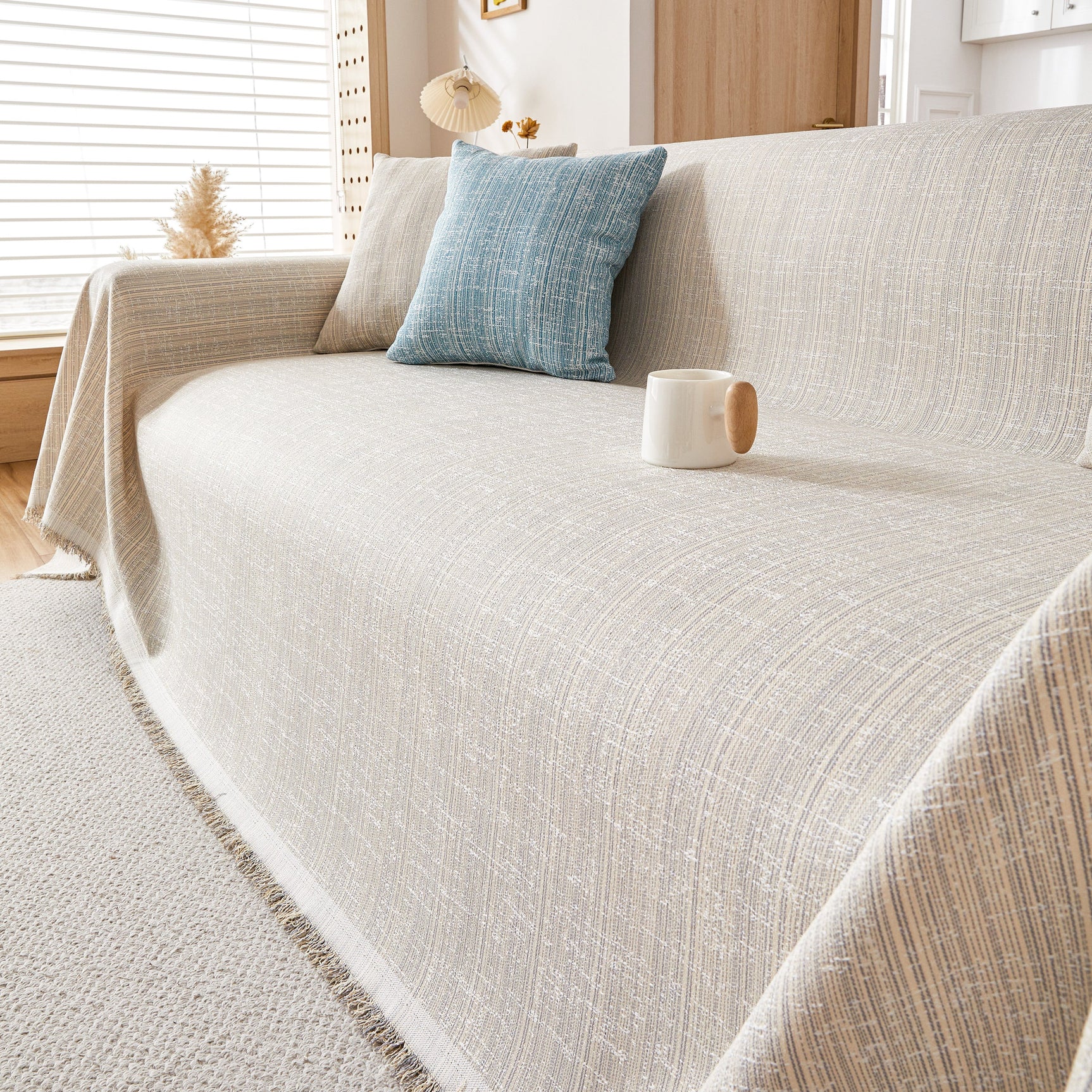 Couch Cover Blanket Couch Covers for Most Shape Sofas Washable Durable Sofa Throw Cover with Tassels - Ornate Home