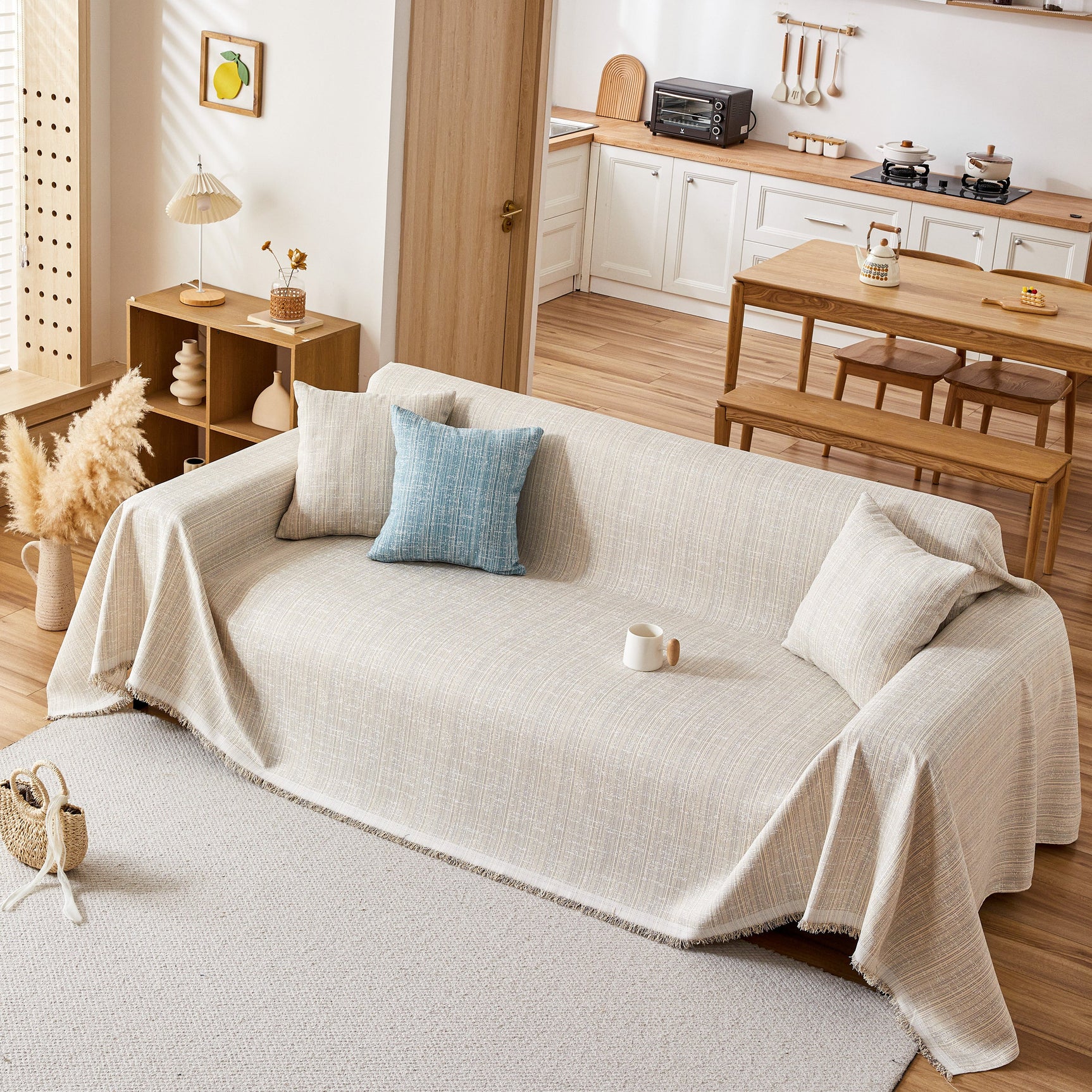Couch Cover Blanket Couch Covers for Most Shape Sofas Washable Durable Sofa Throw Cover with Tassels - Ornate Home