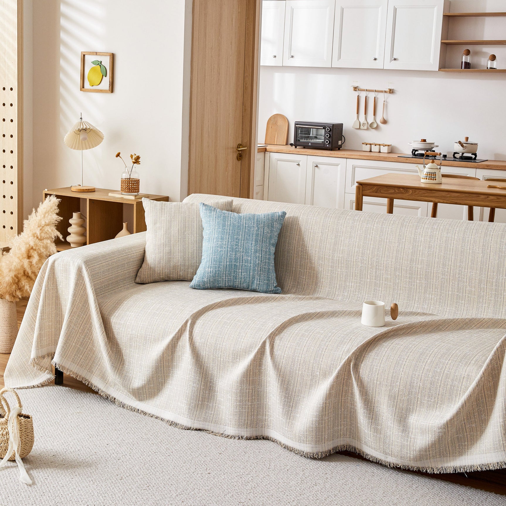 Couch Cover Blanket Couch Covers for Most Shape Sofas Washable Durable Sofa Throw Cover with Tassels - Ornate Home
