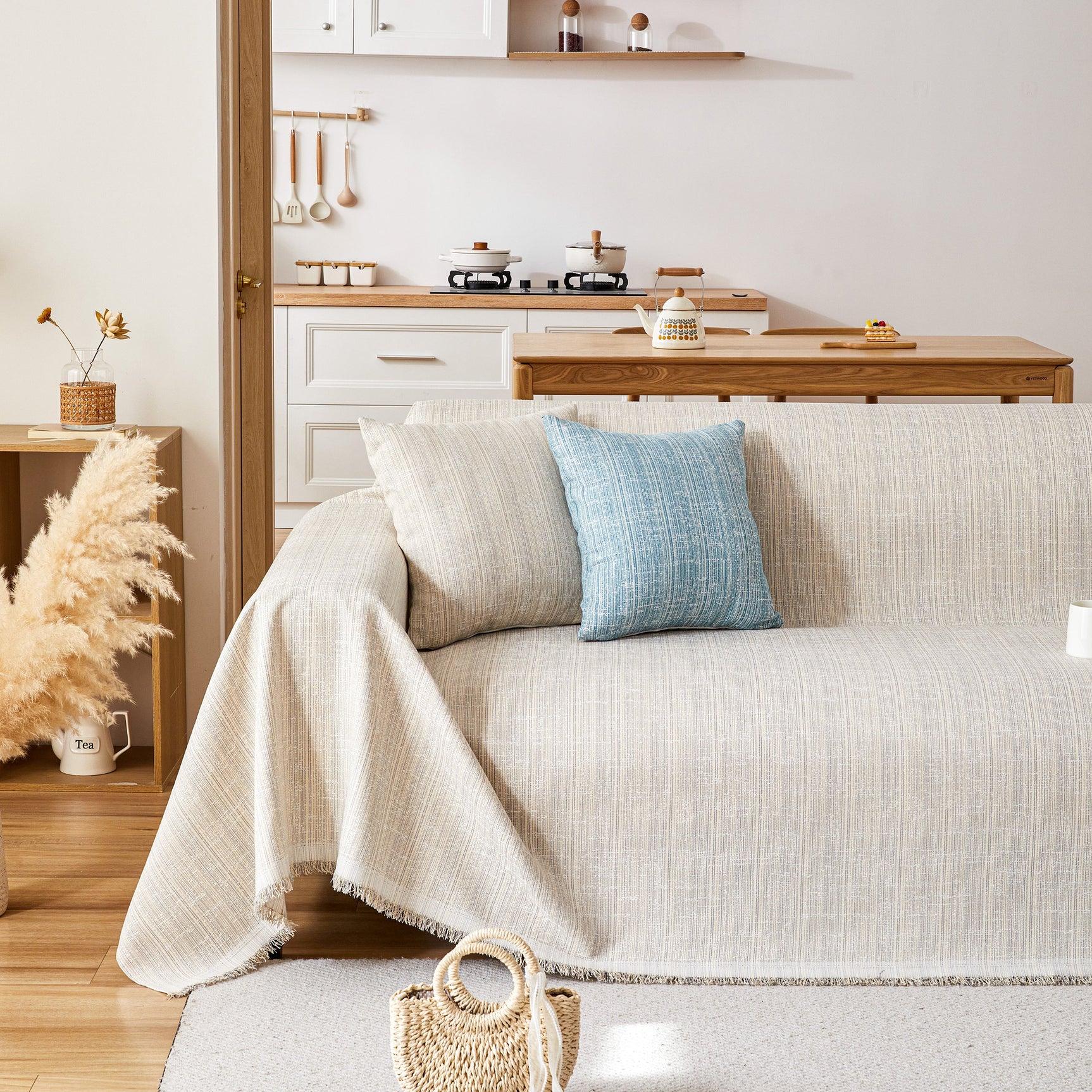Couch Cover Blanket Couch Covers for Most Shape Sofas Washable Durable Sofa Throw Cover with Tassels - Ornate Home