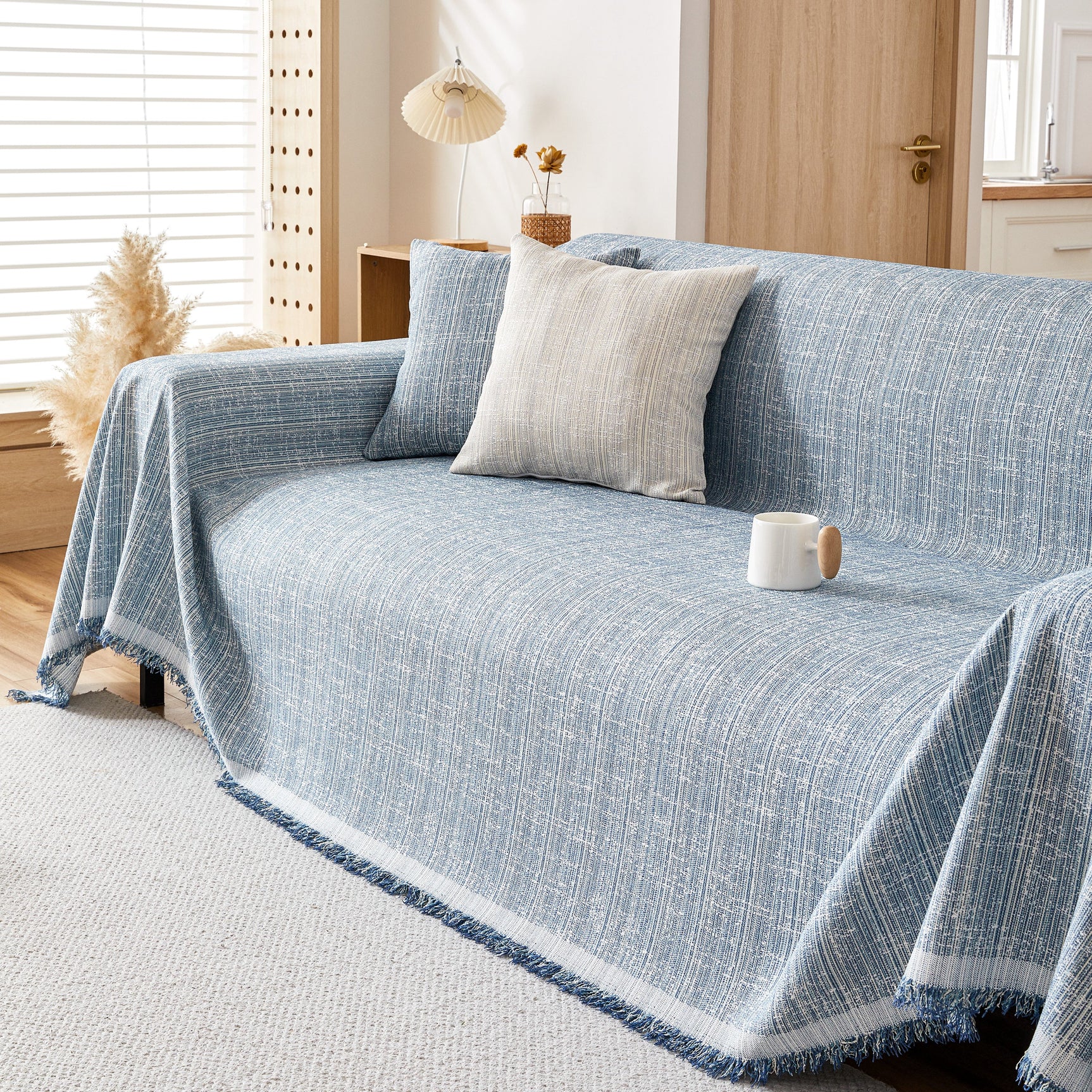 Couch Cover Blanket Couch Covers for Most Shape Sofas Washable Durable Sofa Throw Cover with Tassels - Ornate Home