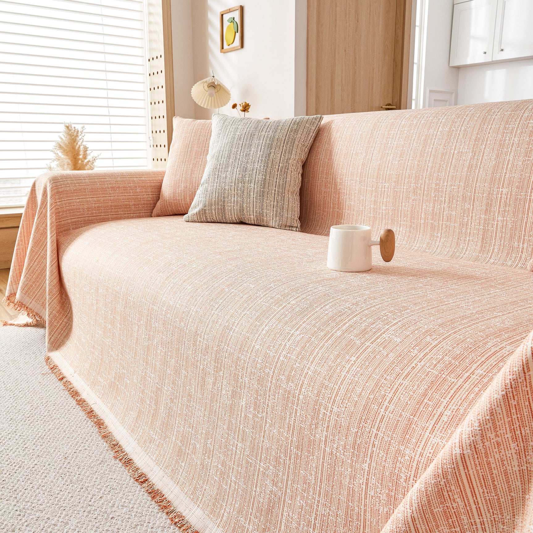 Couch Cover Blanket Couch Covers for Most Shape Sofas Washable Durable Sofa Throw Cover with Tassels - Ornate Home