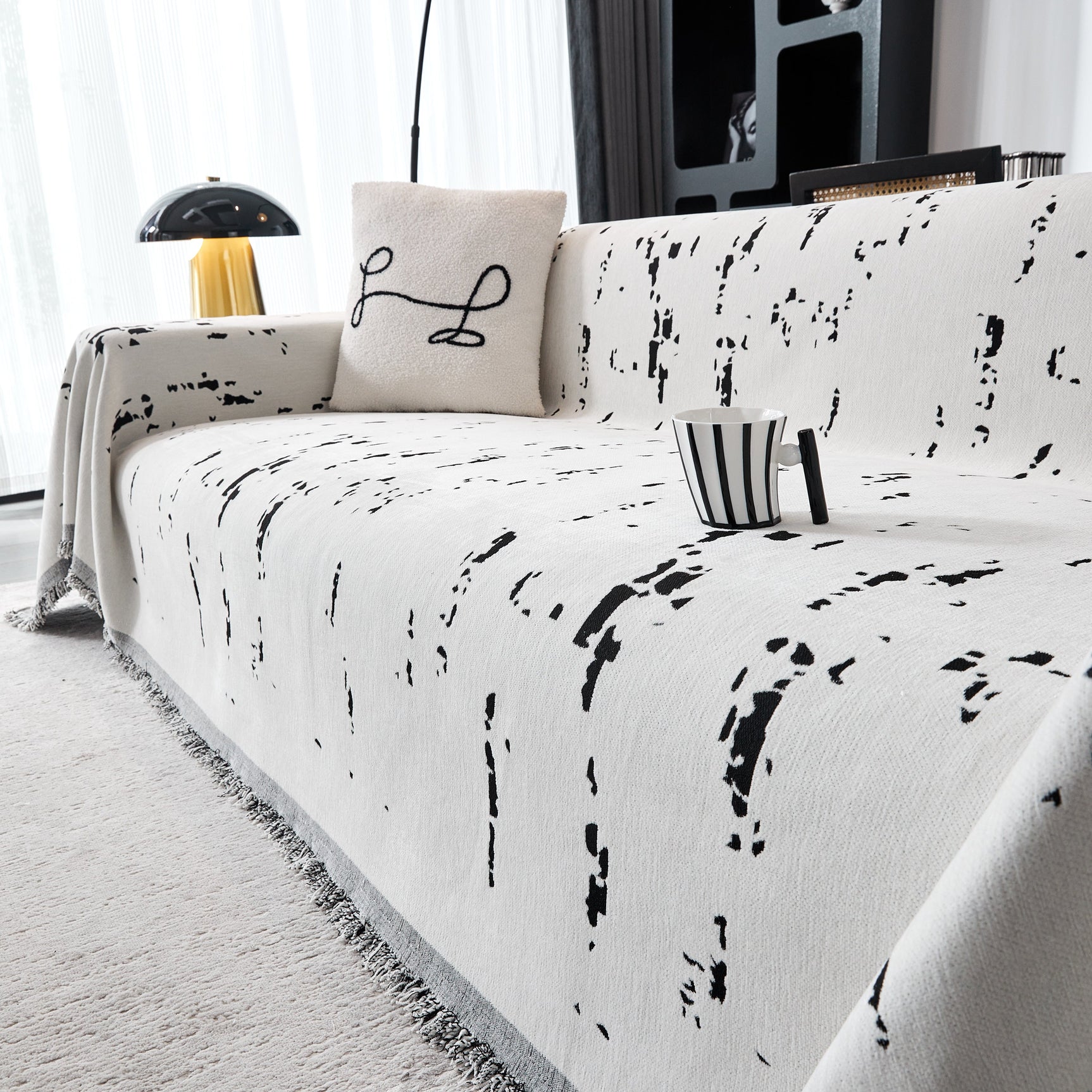 Couch Cover Reversible Chenille Sofa Slipcover for Sectional Multi-Use Decorative Couch Protector - Ornate Home