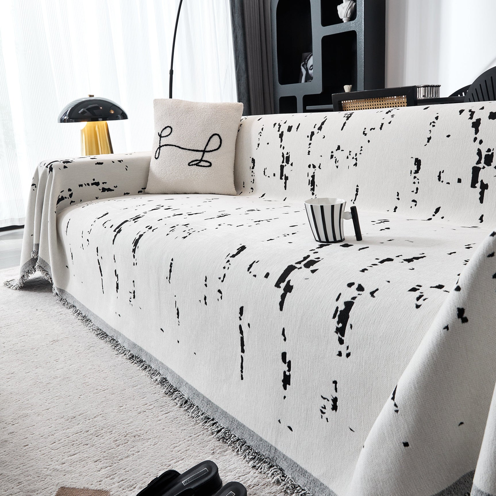Couch Cover Reversible Chenille Sofa Slipcover for Sectional Multi-Use Decorative Couch Protector - Ornate Home